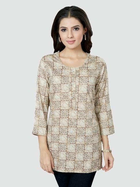 saree-swarg-beige-printed-tunic