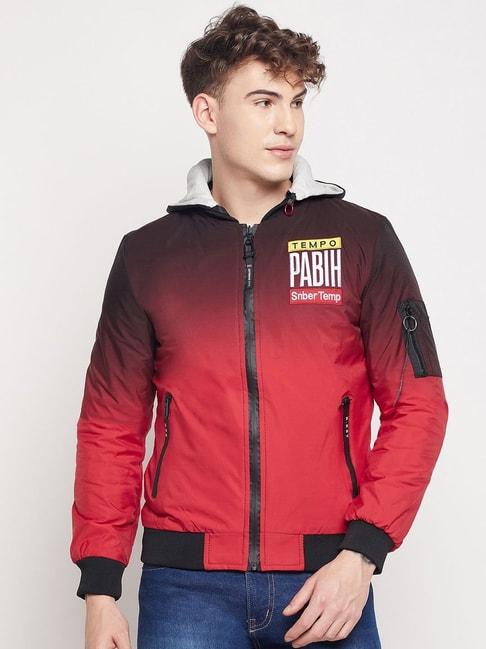 duke-black-&-red-slim-fit-self-pattern-reversible-jacket