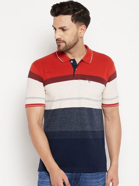 duke-burnt-orange-regular-fit-striped-polo-t-shirt