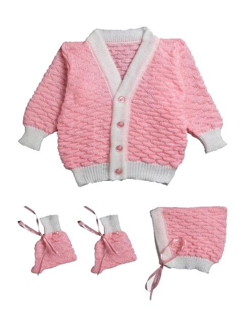 little-angels-kids-pink-&-white-textured-pattern-full-sleeves-sweater-set