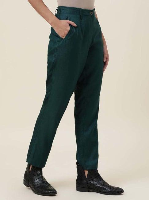 fabindia-green-mid-rise-pants