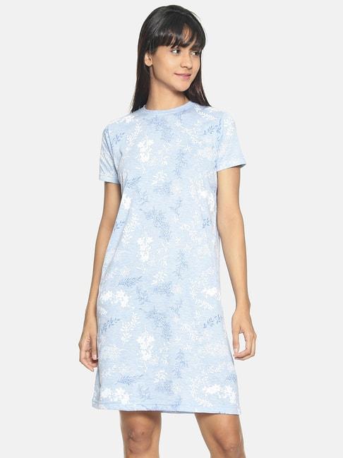 kryptic-light-blue-printed-night-dress