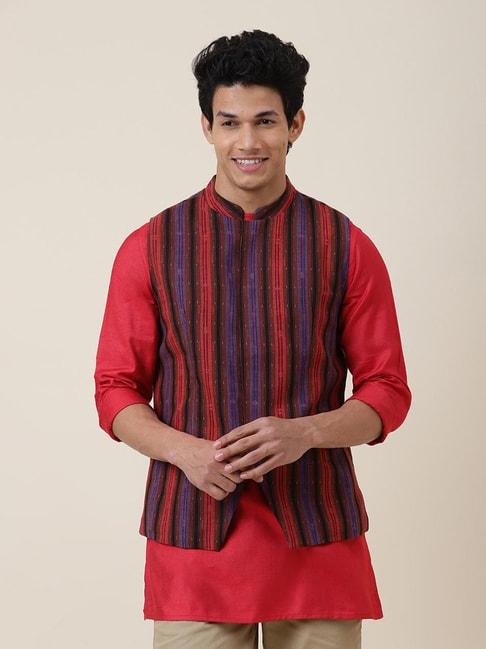 fabindia-multicolor-slim-fit-striped-nehru-jacket