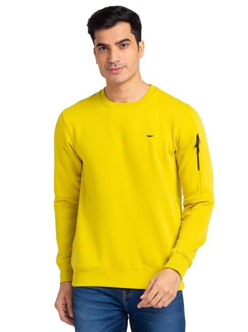park-avenue-yellow-slim-fit-sweatshirts