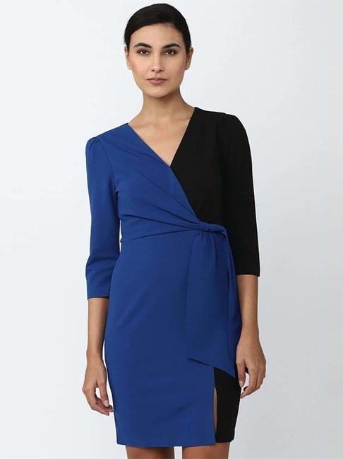 van-heusen-blue-&-black-shift-dress