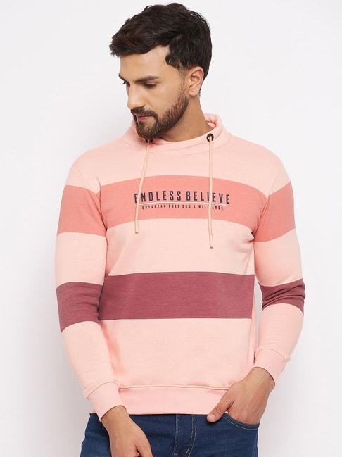 duke-peach-regular-fit-striped-sweatshirt