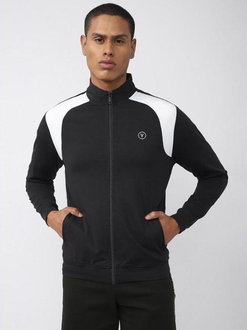 van-heusen-flex-black-regular-fit-printed-jacket