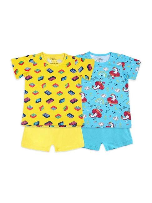 superbottoms-kids-yellow-cotton-printed-t-shirt-set