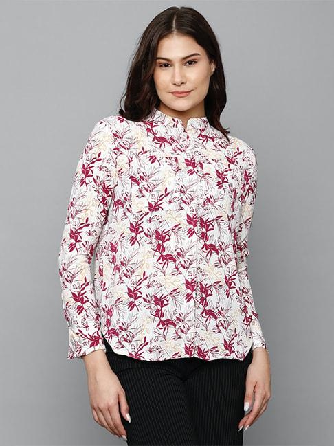 allen-solly-white-floral-print-shirt