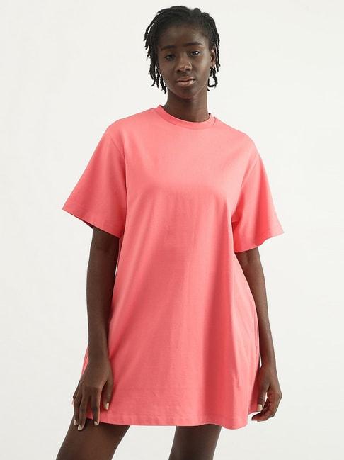 united-colors-of-benetton-coral-cotton-shift-dress