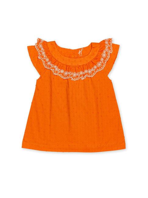 h-by-hamleys-girls-orange-embroidery-top
