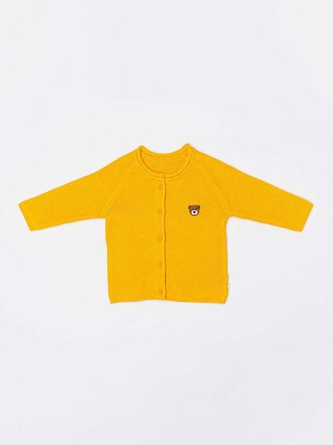 h-by-hamleys-infants-girls-yellow-self-design-full-sleeves-cardigan