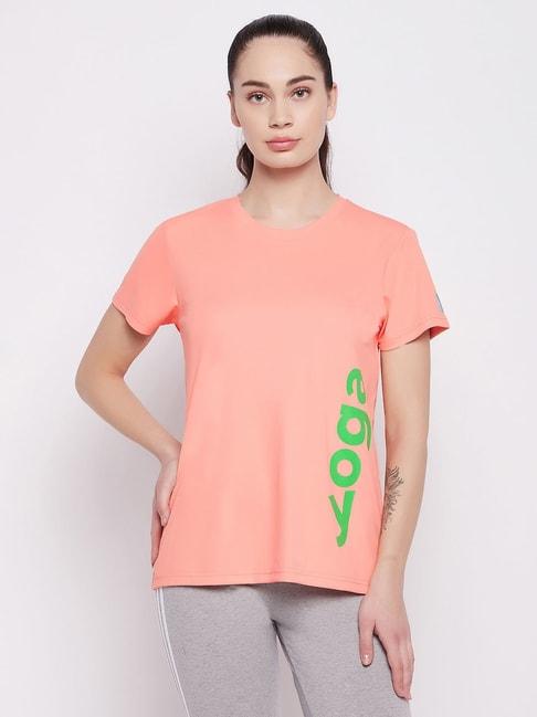 clovia-peach-graphic-print-sports-t-shirt