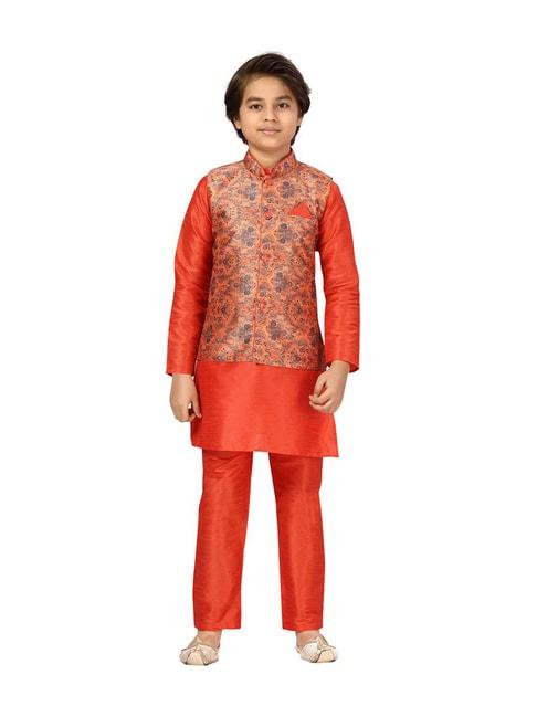 aarika-kids-orange-floral-print-full-sleeves-kurta-set