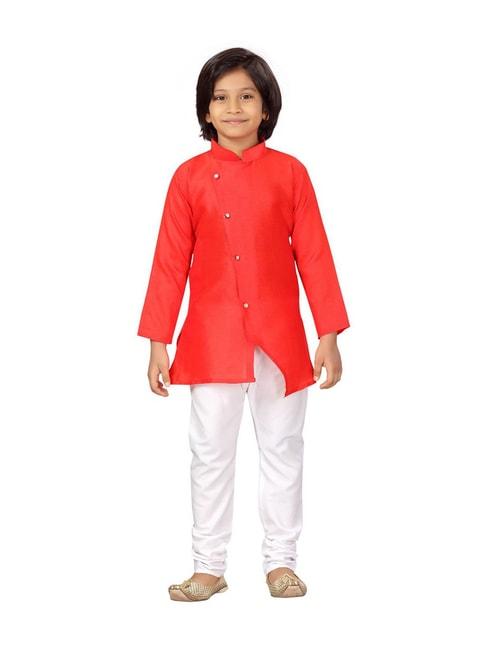 aarika-kids-red-&-white-straight-fit-full-sleeves-kurta-set