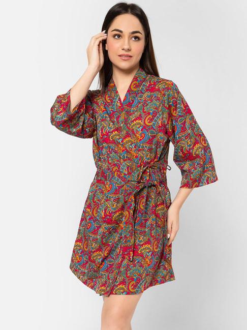 clovia-multicolor-floral-print-robe