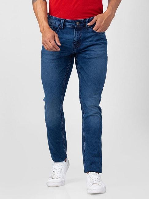 spykar-mid-blue-cotton-slim-fit-jeans