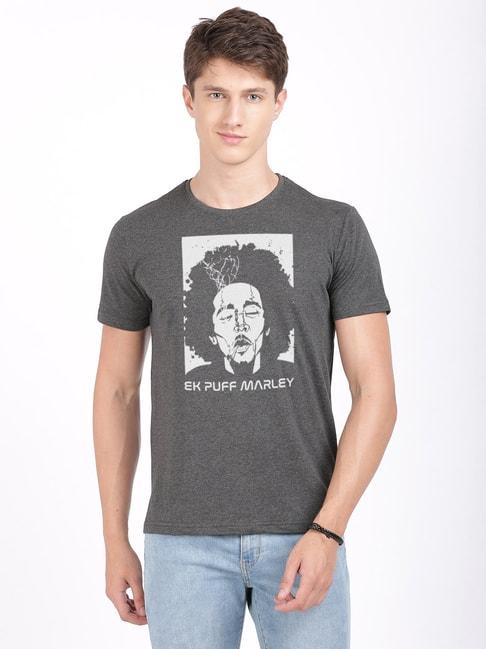 black-radio-charcoal-slim-fit-printed-crew-t-shirt