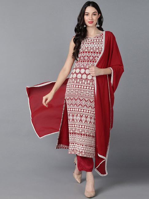 vaamsi-red-embroidered-kurta-pant-set-with-dupatta