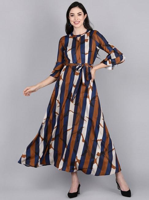 vaamsi-navy-&-brown-striped-maxi-dress