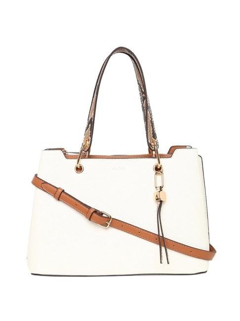 aldo-white-solid-medium-handbag