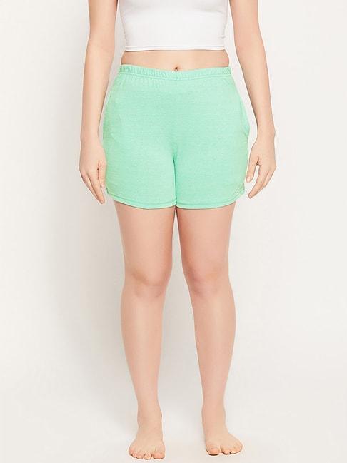 clovia-green-cotton-lounge-shorts