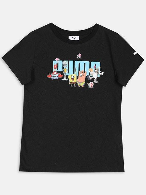 puma-kids-spongebob-black-cotton-printed-t-shirt
