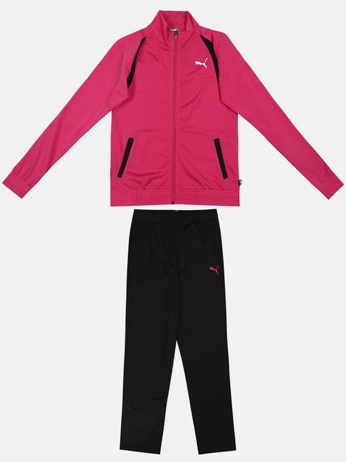 puma-kids-tricot-pink-&-black-logo-full-sleeves-jacket-set