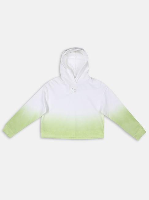 puma-kids-ruleb-white-&-green-cotton-color-block-full-sleeves-hoodie