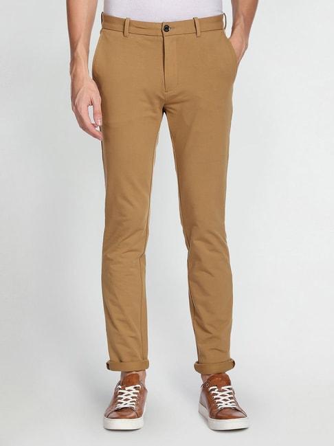 arrow-sport-khaki-skinny-fit-flat-front-trousers
