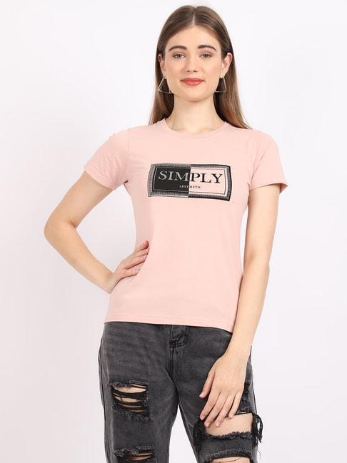 cantabil-peach-printed-t-shirt