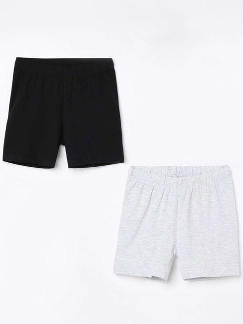 fame-forever-by-lifestyle-kids-black-&-grey-regular-fit-shorts-(pack-of-2)