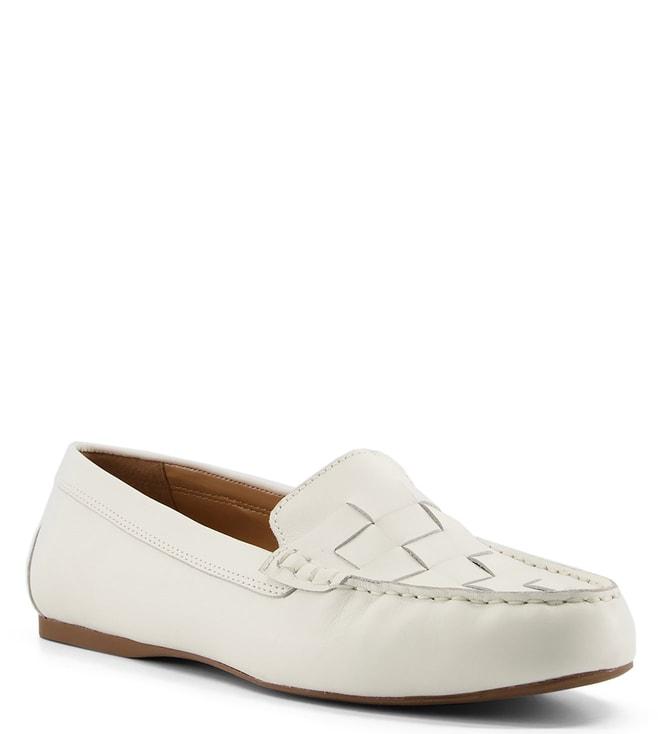 dune-london-women's-greene-white-loafers
