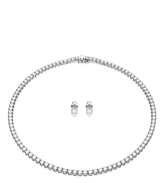 swarovski-white-matrix-tennis-necklace-&-earring-set