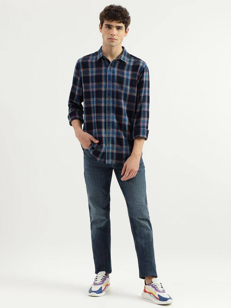 regular-fit-spread-collar-checkered-shirt