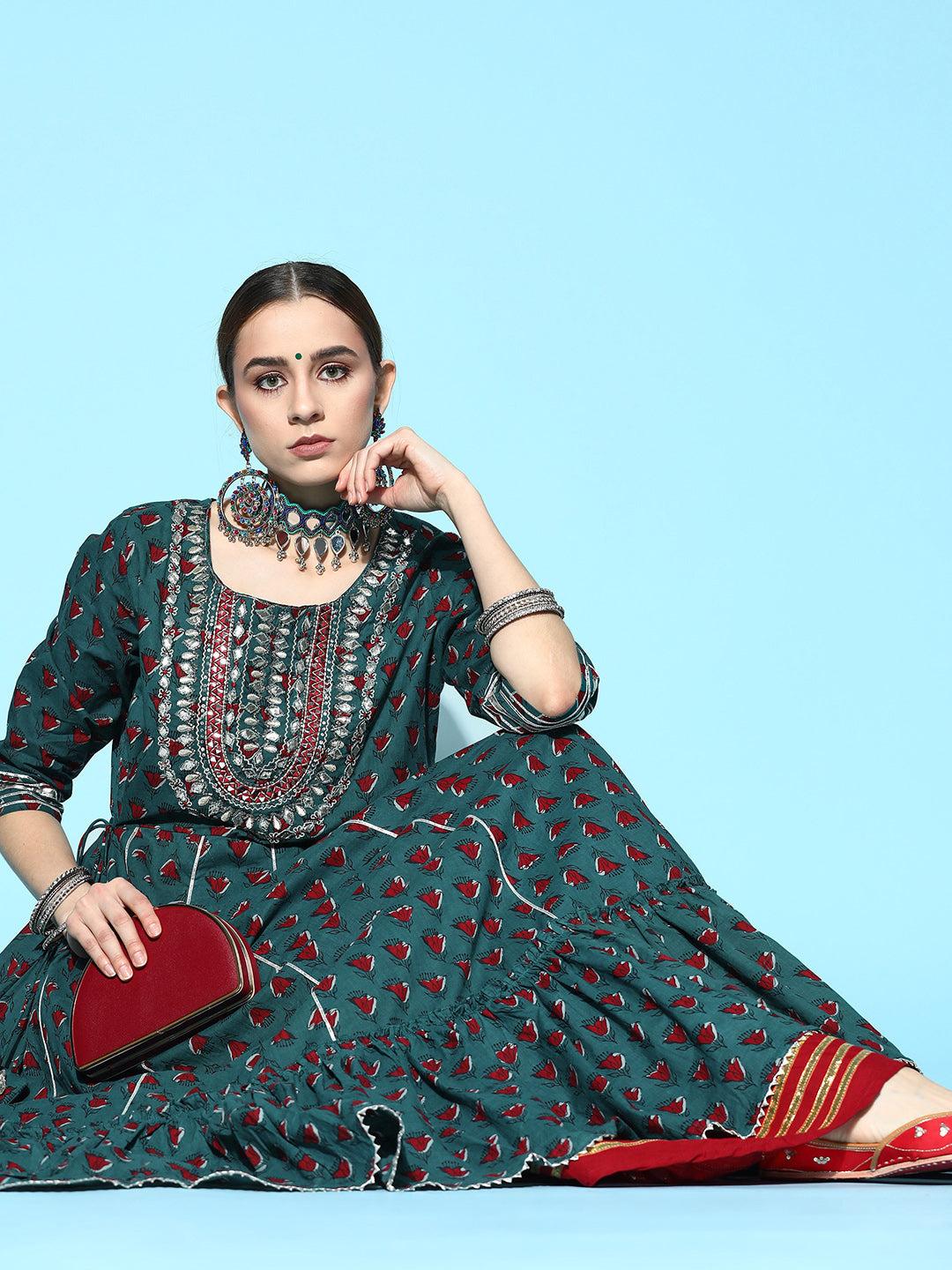 ishin-women's-cotton-teal-blue-embroidered-anarkali-kurta