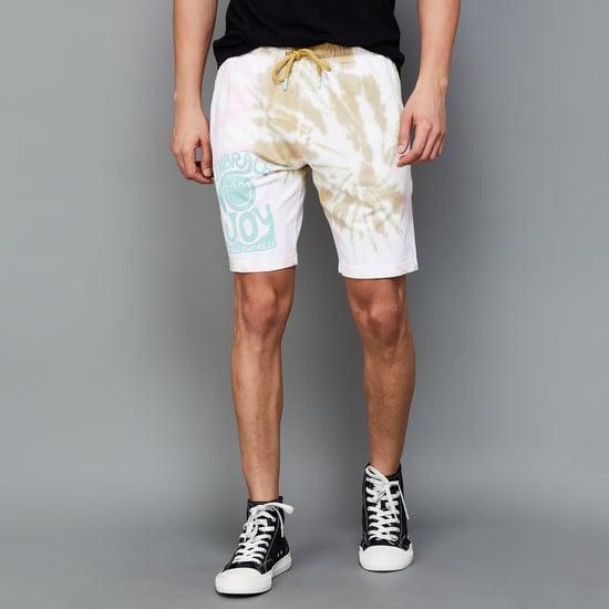 smiley-men-tie-dye-printed-elasticated-casual-shorts