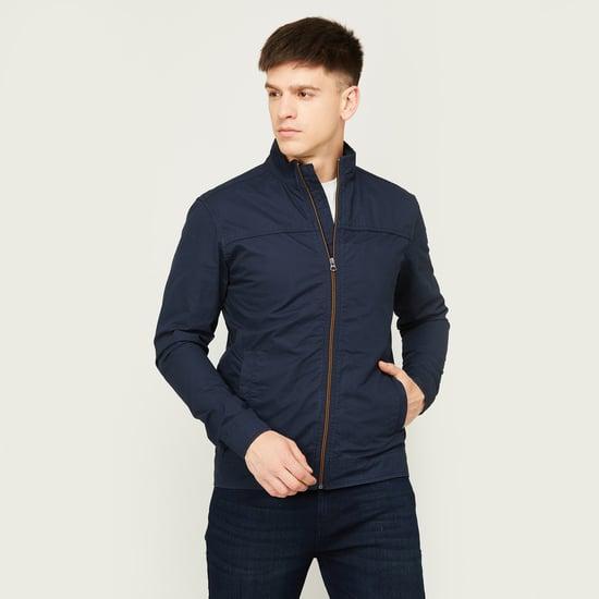 denimize-men-solid-zipped-casual-jacket