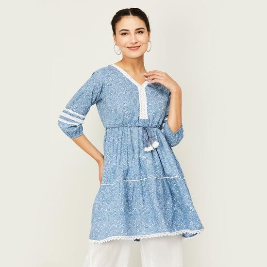 indya-women-printed-v-neck-tie-up-a-line-tunic