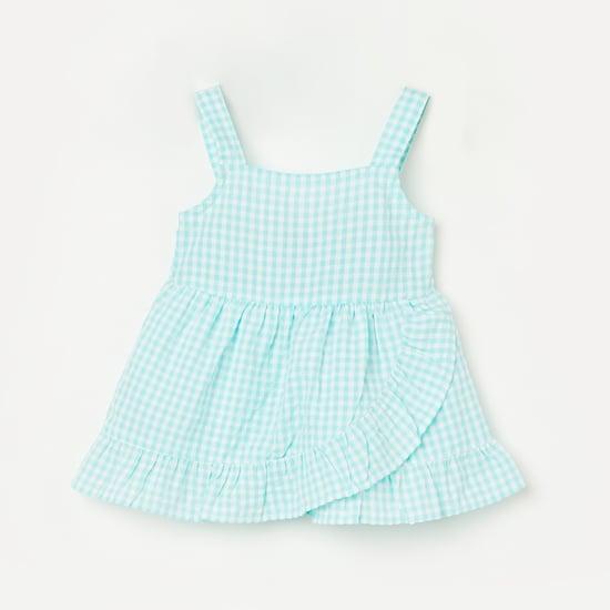 juniors-girls-checked-square-neck-top