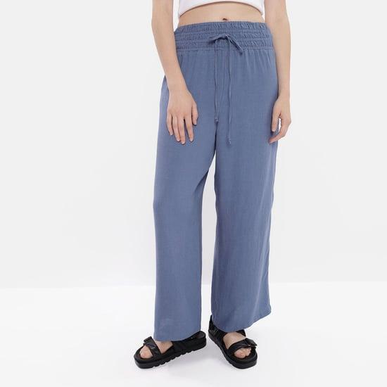 american-eagle-women-solid-elasticated-trousers