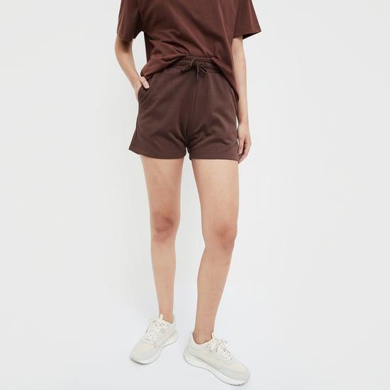ginger-women-solid-elasticated-shorts