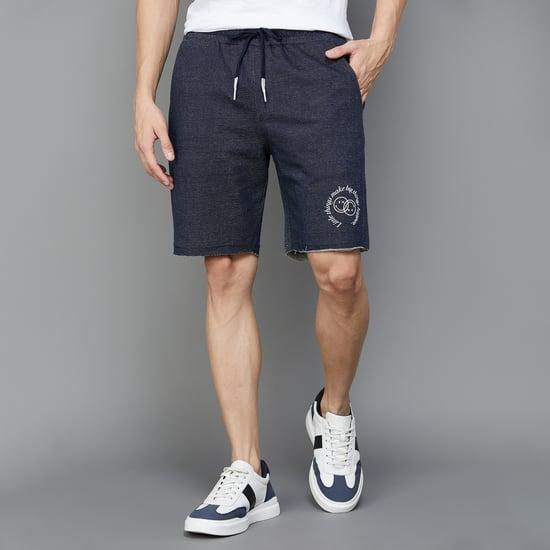 smileyworld-men-logo-printed-shorts