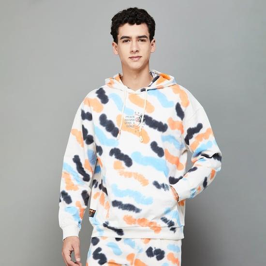 smileyworld-men-tie-&-dye-print-hooded-sweatshirt