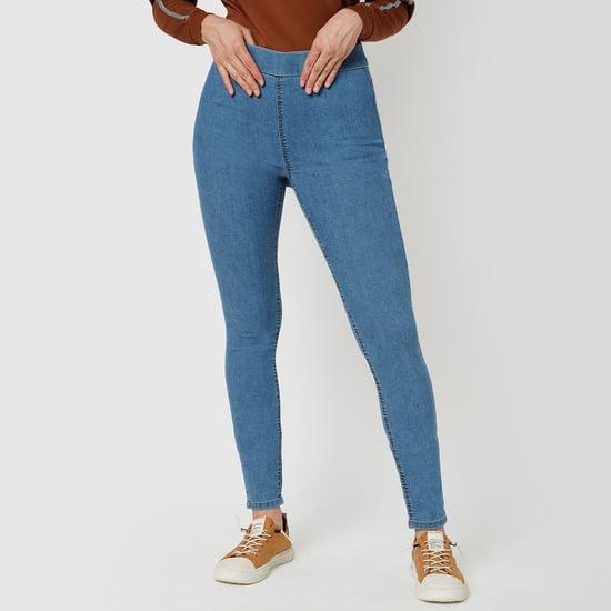 only-women-solid-elasticated-jeggings