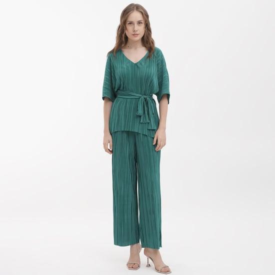 rareism-women-pleated-straight-fit-trousers