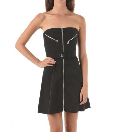 black-zipped-belted-sleeveless-dress