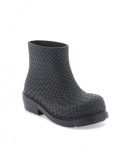 black-slip-on-weaved-boots