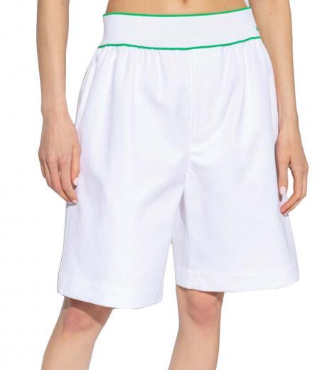 white-elastic-waist-shorts