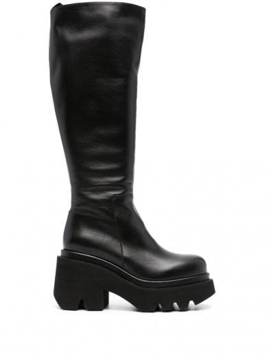black-leather-heel-boots